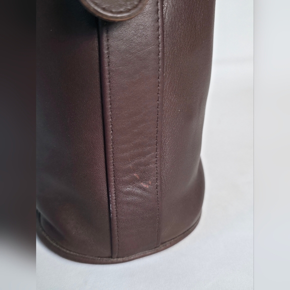 Vintage Coach 4153 Bleeker Bag Mahogany Brown Bucket Purse Brass Hardware - Picture 5 of 16